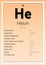 Helium Periodic Table Elements Info Card (Layered Vector Illustration) Chemistry Education