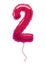 Helium pink balloons number. Realistic design element, numeral character. Party decoration balloon or anniversary sign