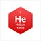 Helium symbol. Chemical element of the periodic table. Vector stock illustration.