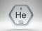 Helium symbol hexagon frame