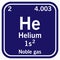 Helium Symbol Periodic Table of the Elements Vector