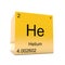 Helium symbol yellow cube