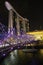 The Helix bridge with Marina Bay Sands in background, Singapore