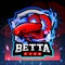 Hell boy Betta fish mascot. esport logo design