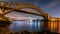 Hell Gate and Triboro bridge by night