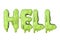 Hell word made from green halloween slime lettering. 3D Render