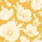 Hellebore flowers seamless pattern yellow orange
