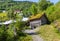 Hellesylt village and waterfall Geirangerfjord in Norway