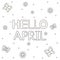 Hello April background with butterflies and flowers. Coloring pa