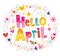 Hello April unique lettering