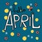 Hello April word and flower vector