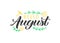 Hello August hand drawn lettering card