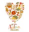 Hello Autmn banner in doodle style