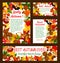 Hello Autumn banner set with fall nature frame