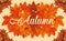 hello autumn poster with leafs pattern