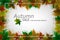 Hello Autumn sale design poster, banner, flyer, sticker template with realistic color autumnal leaf on gray background