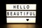 Hello beautiful light box sign board