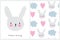 Hello Bunny. Lovely Nursery Art and Seamless Vector Pattern.