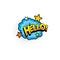 Hello chat message isolated halftone comic label