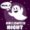 Hello cute ghost Halloweenn banner