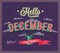 Hello december typographic design.