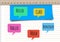 Hello in different languages chat bubbles learning with Notebook