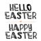 Hello Easter. Motivational quotes. Sweet cute inspiration, typography. Calligraphy photo graphic design element. A handwritten sig