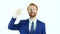 Hello Gesture by Red Hair Beard Businessman, Waving Hand