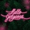 Hello gorgeous neon lettering postcard with spruce