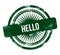 hello - green grunge stamp