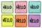 Hello greeting - set of sticky notes