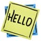 Hello greeting on sticky note