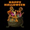 Hello Halloween Cauldron full of Candies and sweets. Autumn october holiday tradition celebration banner poster template