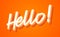 Hello hand lettering with orange and yelllow colors vector illustration