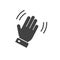 Hello hi hand icon or bye waving gesture palm symbol for emoji or emoticon vector flat cartoon blank and white pictogram