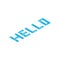 Hello hole blue isometric background