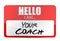 Hello I am your coach tag illustration design