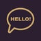 The hello icon. Greet and hi symbol. Flat