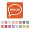 The hello icon. Greet and hi symbol. Flat