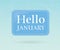 Hello january banner on ice rink, winter texture