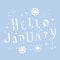 Hello January greeting card