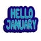 Hello January lettering