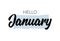 Hello January quote. Welcome january celebration winter illustration