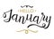 Hello, January - typography, hand lettering calligraphy