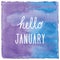 Hello January on and watercolor