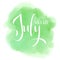 Hello July lettering