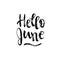 Hello June vector brush lettering
