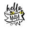 Hello May - happy Springtime greeting, with cute bees and hearts