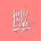 Hello My Love - Inspirational Valentines day romantic handwritten quote. Good for greetings, posters, t-shirt, prints, cards, ban