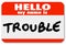 Hello My Name is Trouble Nametag Sticker